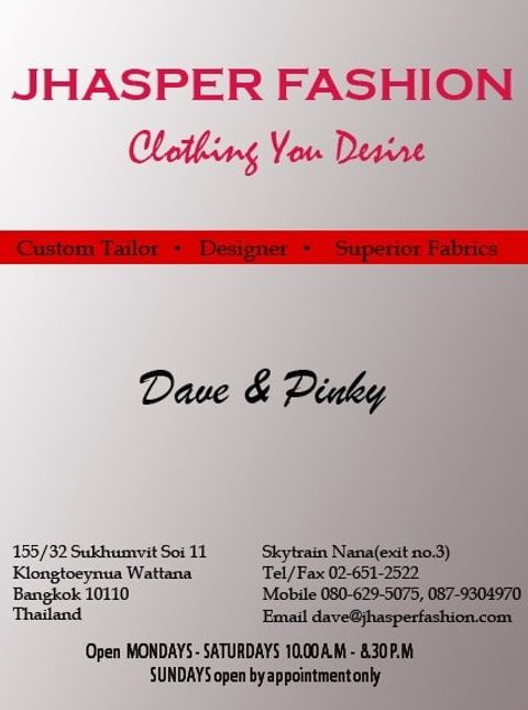 Jhasper Fashion custom tailor