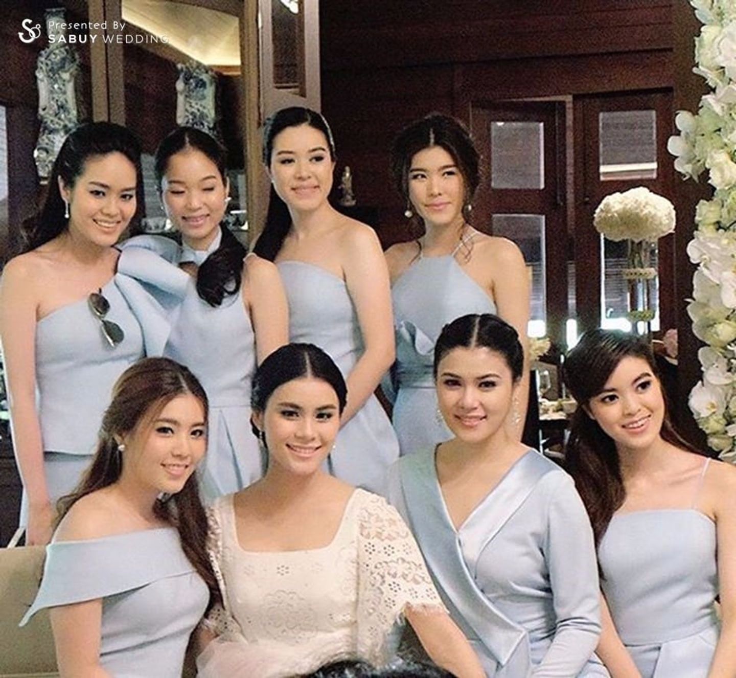 เจ้าสาว,งานหมั้น,เพื่อนเจ้าสาว,ชุดเพื่อนเจ้าสาว,งานแต่งดารา,ชุดหมั้น งานแต่งงานเรียบง่ายอบอุ่น "มัดหมี่ พิมพ์ดาว" และ "สัว ศุภชัย"