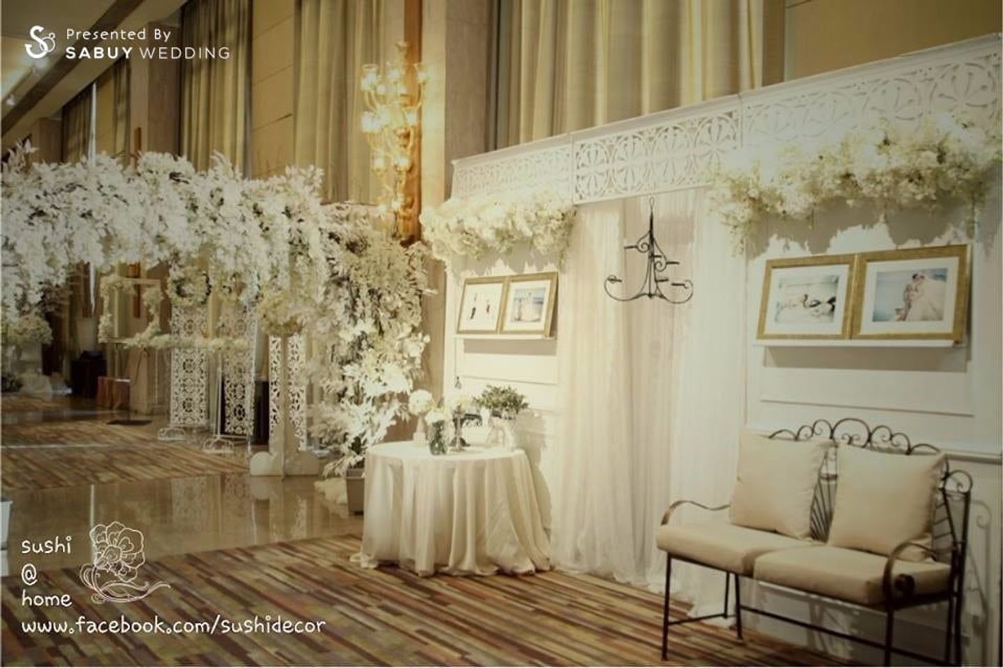 งานแต่งงาน,ตกแต่งงานแต่ง,จัดดอกไม้งานแต่ง,backdrop งานแต่ง,แบคดรอป,ดอกไม้,แกลเลอรี่,พร๊อพ,ธีมงานแต่ง งานแต่งงานสวยหวานโรแมนติค ด้วยธีมสีขาวล้วนยอดนิยม