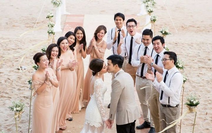 รีวิวงานแต่งริมทะเล บรรยากาศดี กับพิธีแลกแหวนในแสงสวยๆ ยามเย็น @X2 Resorts Kui Buri