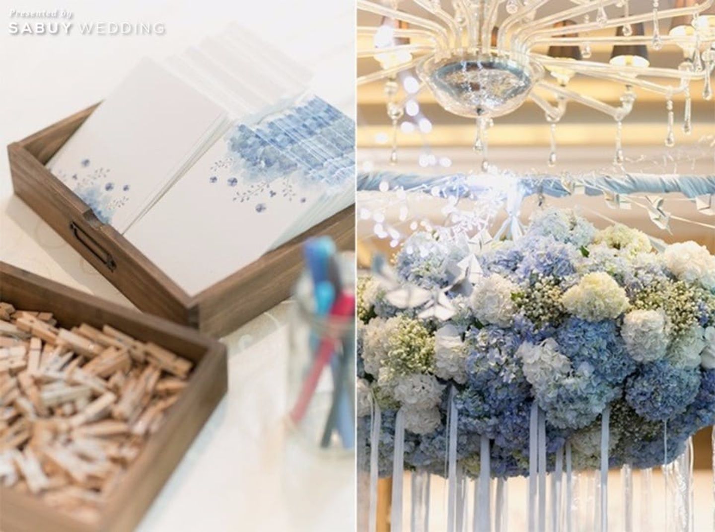 จัดดอกไม้งานแต่ง,ธีมงานแต่ง รีวิวงานแต่งธีมรัสติกคันทรี่ ดูดีด้วยสีฟ้าอมเทา @Siam Kempinski Bangkok