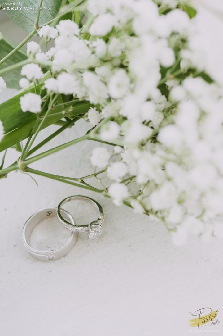 แหวนแต่งงาน รีวิวงานแต่งเน้นแสงสี ลุคหวานพอดีด้วยสีพาสเทล @Noeud d'Amour Saraburi