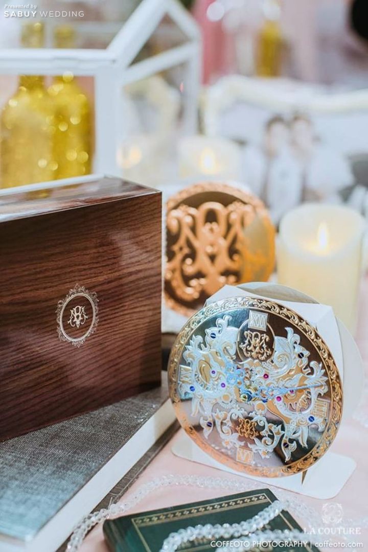 ของชำร่วยงานแต่ง รีวิวงานแต่งธีม Timeless อลังการ Backdrop นาฬิกาหมุนได้จริง @Plaza Athénée