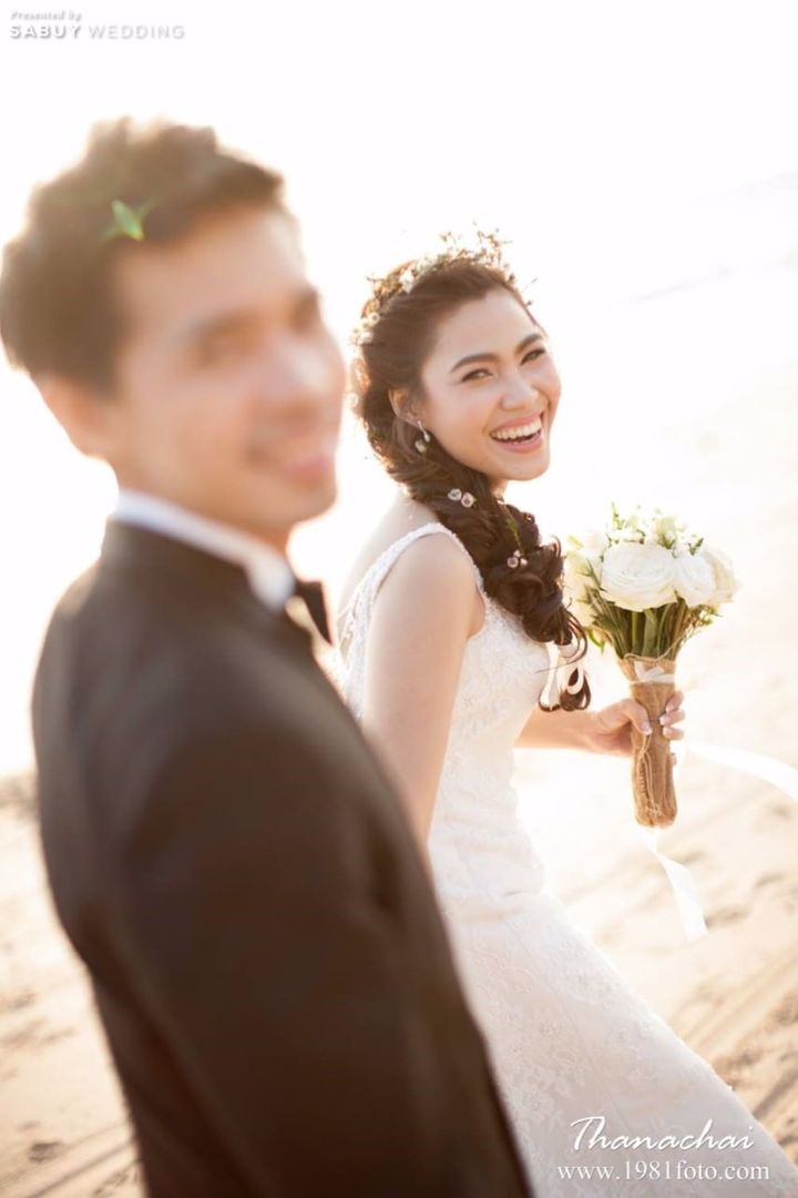 บ่าวสาว,เจ้าสาว,ชุดเจ้าสาว,ช่อดอกไม้เจ้าสาว รีวิวงานแต่งโทนขาวฟ้า ใช้ทะเลมาเป็นแบคดรอป @โรงแรมเจ้าหลาว ทอแสง บีช จันทบุรี