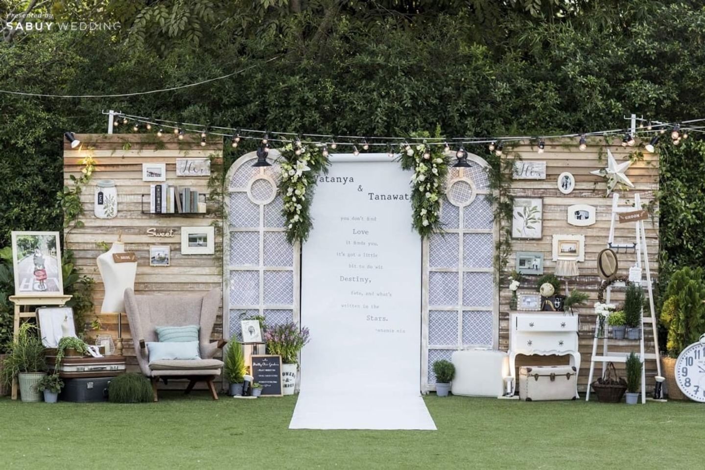 backdrop งานแต่ง,ตกแต่งงานแต่ง,งานแต่งในสวน รีวิวงานแต่งในสวน สร้างความแปลกใหม่จากไลฟ์สไตล์สุดสนุก @Buddy Oriental Riverside