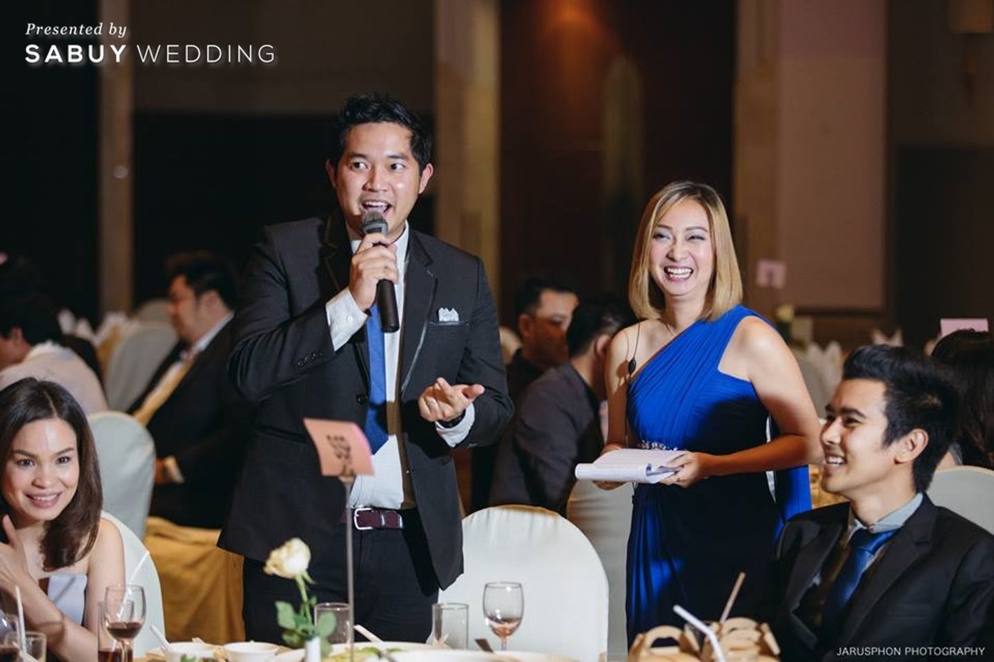 พิธีแต่งงาน,แขก,พิธีกรงานแต่ง รีวิวงานแต่งสวยเด่น ด้วยเดรสโค้ดสี Navy @Rama Gardens Hotel Bangkok