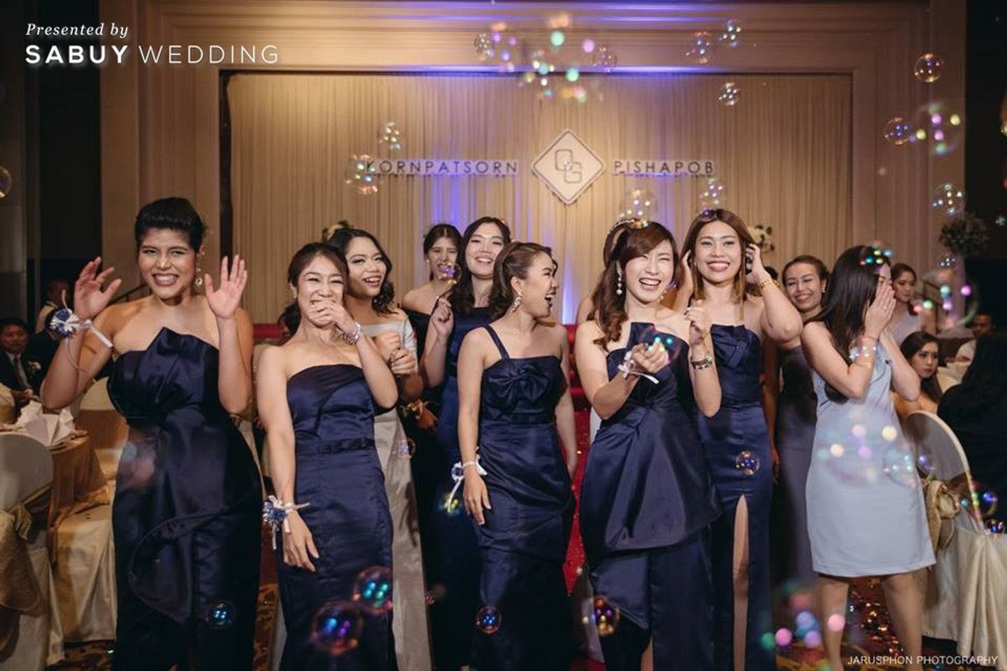 เพื่อนเจ้าสาว,ชุดเพื่อนเจ้าสาว,ธีมงานแต่ง รีวิวงานแต่งสวยเด่น ด้วยเดรสโค้ดสี Navy @Rama Gardens Hotel Bangkok