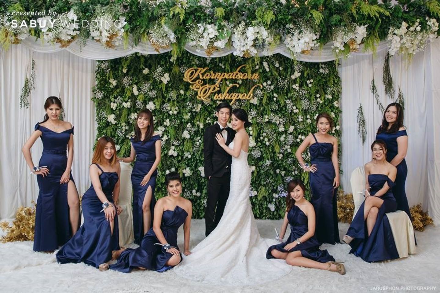 บ่าวสาว,ชุดบ่าวสาว,เพื่อนเจ้าสาว,ชุดเพื่อนเจ้าสาว,ชุดเจ้าสาว,ธีมงานแต่ง,backdrop งานแต่ง,จัดดอกไม้งานแต่ง รีวิวงานแต่งสวยเด่น ด้วยเดรสโค้ดสี Navy @Rama Gardens Hotel Bangkok