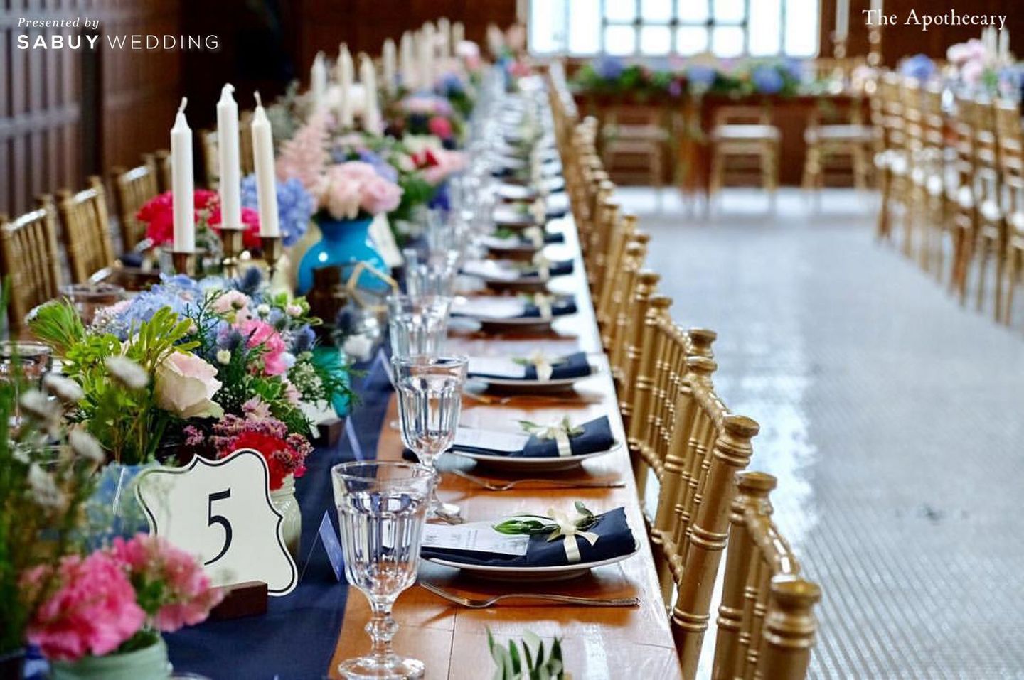 long-table,ตกแต่งงานแต่ง The Apothecary Venue อบอุ่นแบบบ้านสไตล์ฝรั่ง ใส่ใจทุกรายละเอียด