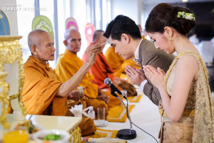 พิธีสงฆ์,พิธีหมั้น,งานหมั้น,ชุดหมั้น รีวิวงานแต่งในห้อง 2 ชั้นสุด exclusive เก๋หรูดูดี มีฟังก์ชั่น @Crowne Plaza