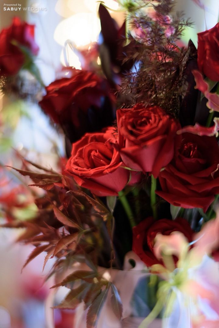 ดอกไม้,จัดดอกไม้งานแต่ง,ตกแต่งงานแต่ง รีวิวงานแต่งสีแดง สวยแพงสุดชิค ลุคจีนโมเดิร์น @Conrad Bangkok