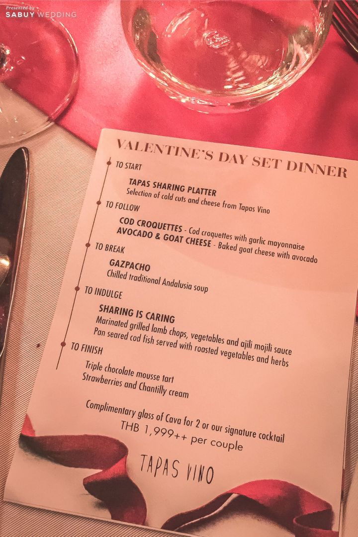 ้ห้องอาหาร,โรงแรม,Tapas Vino,Pullman Grande Sukhumvit,เมนูพิเศษ Say It With Dinner บอกความในใจ เซอร์ไพรส์คนพิเศษกับวาเลนไทน์ดินเนอร์ @Pullman Grande Sukhumvit