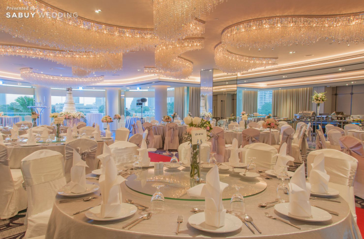 Chatrium Hotel Riverside Bangkok,สถานที่แต่งงาน,สถานที่จัดงานแต่งงาน,โรงแรม,โต๊ะจีน Chatrium Hotel Riverside Bangkok ห้องจัดเลี้ยงหรูหรา เห็นวิวแม่น้ำเจ้าพระยา
