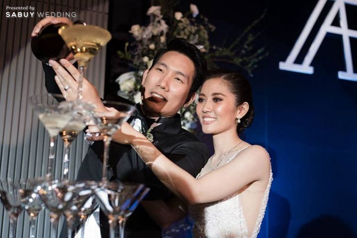 เจ้าสาว,เจ้าบ่าว,แต่งงาน,งานแต่งงาน,Le Meridien Bangkok,สถานที่จัดงานแต่งงาน,ตกแต่งงานแต่งงาน รีวิวงานแต่งสวยแซ่บแบบ Modern Party กับธีมสี Midnight blue & Gray @ Le Meridien Bangkok