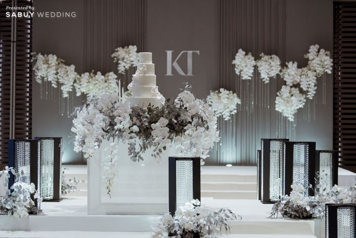 เค้กแต่งงาน,Kaidang Design,ออแกไนเซอร์,ตกแต่งงานแต่งงาน รีวิวงานแต่งธีม Light And Shadow สวยเก๋ ดูโมเดิร์น @ Bangkok Marriott Marquis Queen's Park