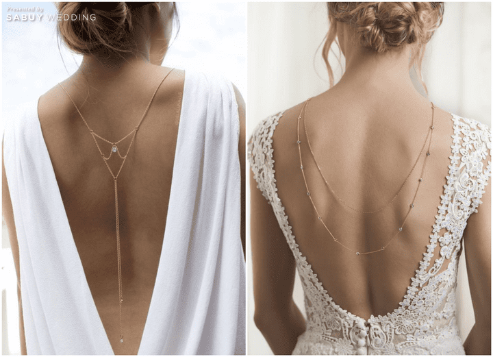  ไอเดีย Back Necklace เพิ่มกิมมิคให้ชุดเจ้าสาว