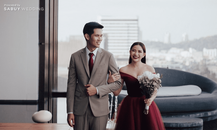 เจ้าบ่าว,เจ้าสาว,ชุดแต่งงาน รีวิวงานแต่งสวยโรแมนติกกับกิมมิคห้องวิวทะเล @ Hilton Pattaya