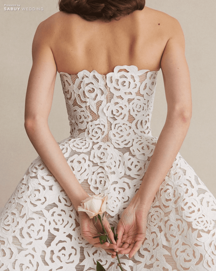  เทรนด์ชุดแต่งงาน Florals Embroidery ลูกไม้ป๊อป-อัป สวยเด่นแบบ Classy