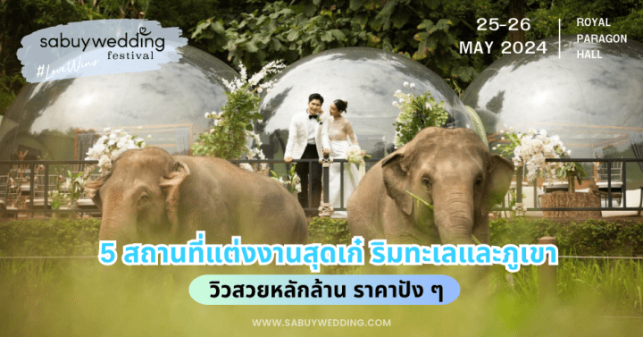  5 สถานที่แต่งงานสุดเก๋ ริมทะเลและภูเขา วิวสวยหลักล้าน ราคาปัง ๆ @SabuyWedding Festival 2024