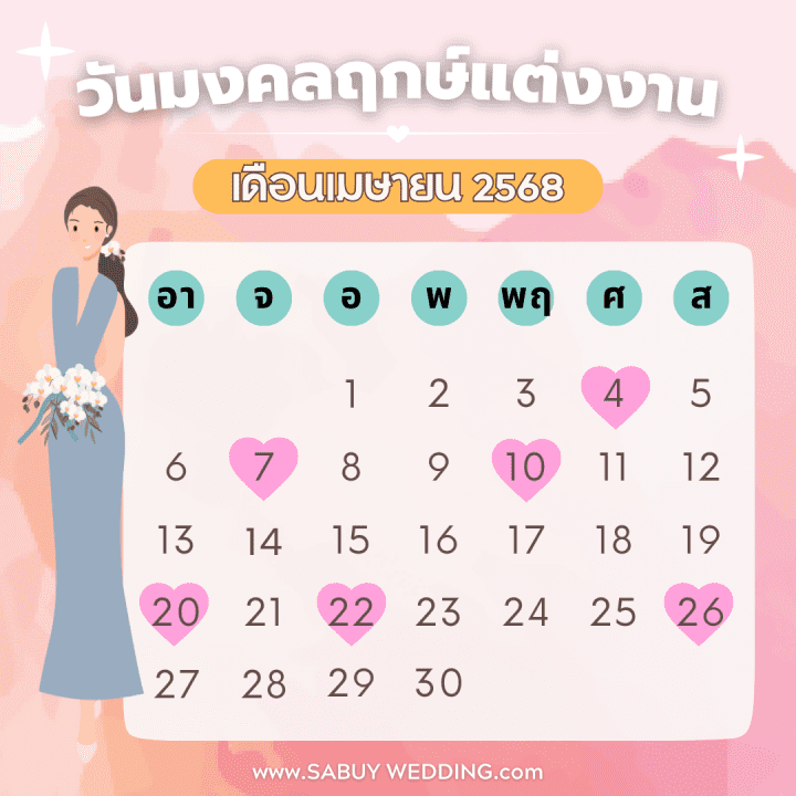  ฤกษ์แต่งงาน 2568 เช็กฤกษ์ดี วันมงคล สำหรับเริ่มต้นชีวิตคู่