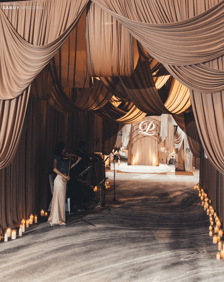  รีวิวงานแต่งโทน Mocha Mousse สะกดทุกสายตาด้วยงานผ้า สวยหรูราวฉากภาพยนตร์  @Millennium Hilton Bangkok
