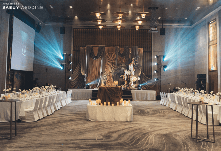  รีวิวงานแต่งโทน Mocha Mousse สะกดทุกสายตาด้วยงานผ้า สวยหรูราวฉากภาพยนตร์  @Millennium Hilton Bangkok