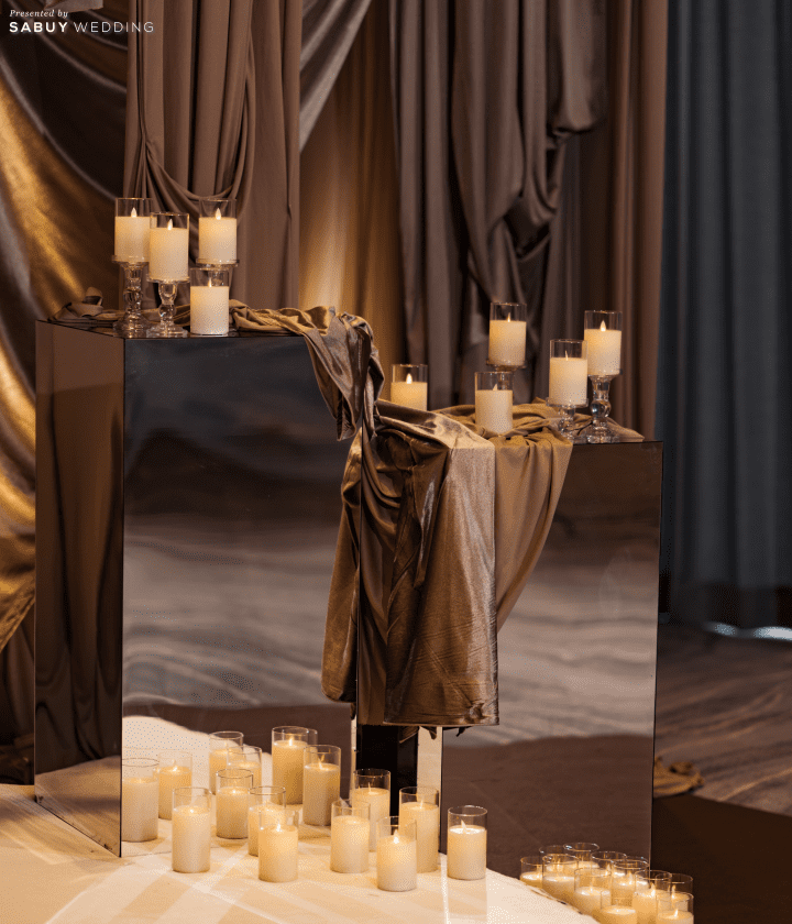  รีวิวงานแต่งโทน Mocha Mousse สะกดทุกสายตาด้วยงานผ้า สวยหรูราวฉากภาพยนตร์  @Millennium Hilton Bangkok