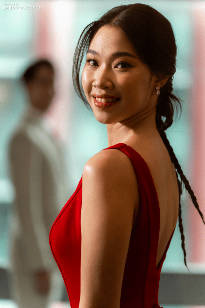  รีวิวงานแต่ง Sustainable เนรมิตสวนดอกไม้ธีมสีม่วงไลแลค-พีช @Chatrium Grand Bangkok