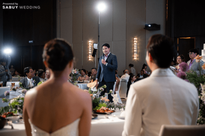  รีวิวงานแต่ง Sustainable เนรมิตสวนดอกไม้ธีมสีม่วงไลแลค-พีช @Chatrium Grand Bangkok
