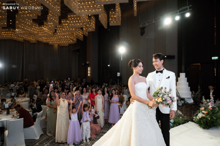  รีวิวงานแต่ง Sustainable เนรมิตสวนดอกไม้ธีมสีม่วงไลแลค-พีช @Chatrium Grand Bangkok