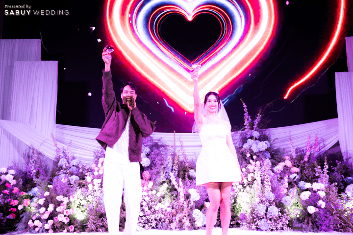  รีวิวงานแต่ง Sustainable เนรมิตสวนดอกไม้ธีมสีม่วงไลแลค-พีช @Chatrium Grand Bangkok