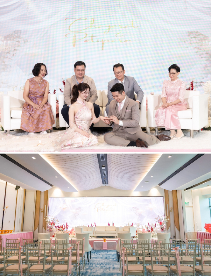 รีวิวงานหมั้นพิธีจีน ละมุนชวนฝันด้วยดอกไม้โทนชมพู ขาว แดง @ Novotel Bangkok Platinum Pratunam