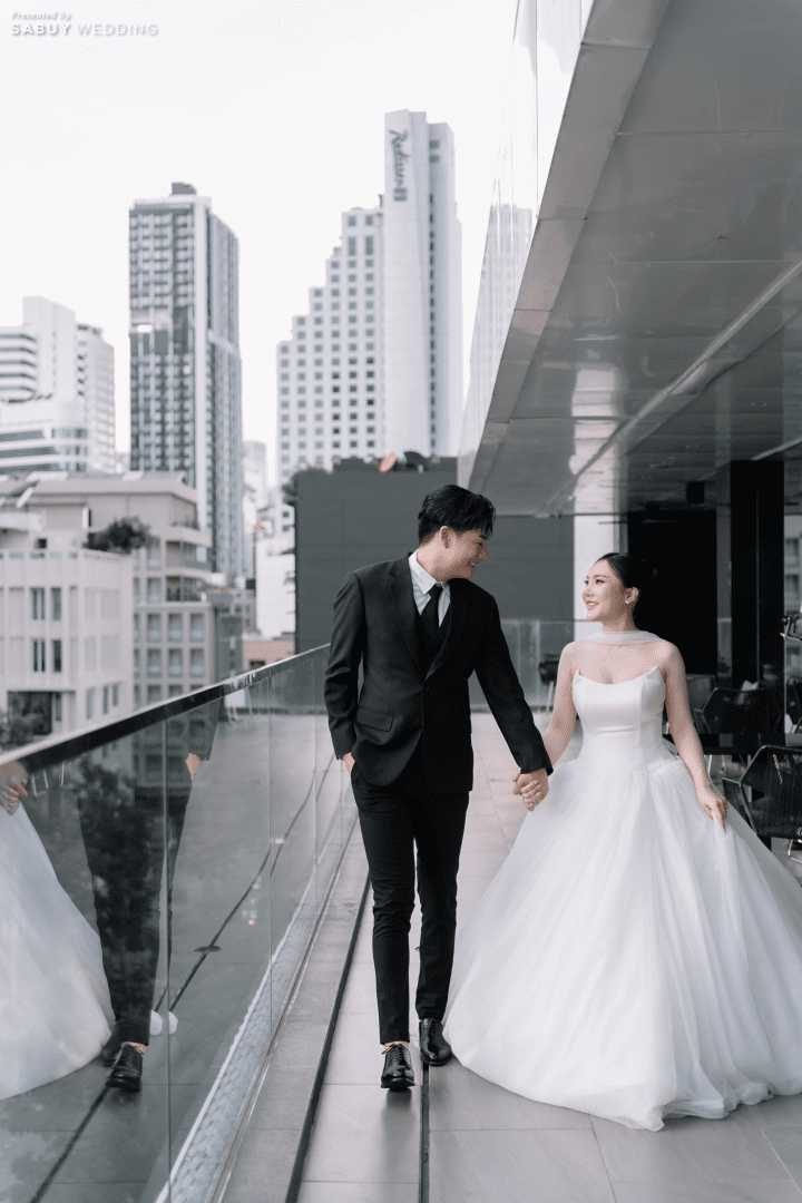 รีวิวงานแต่งธีมสีฟ้าละมุน เติมกิมมิกให้แขกเอ็นจอยด้วยของรางวัลจัดเต็ม @Novotel Bangkok Sukhumvit 20