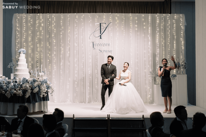 รีวิวงานแต่งธีมสีฟ้าละมุน เติมกิมมิกให้แขกเอ็นจอยด้วยของรางวัลจัดเต็ม @Novotel Bangkok Sukhumvit 20