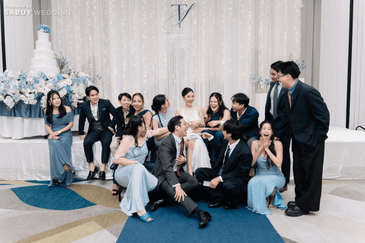 รีวิวงานแต่งธีมสีฟ้าละมุน เติมกิมมิกให้แขกเอ็นจอยด้วยของรางวัลจัดเต็ม @Novotel Bangkok Sukhumvit 20