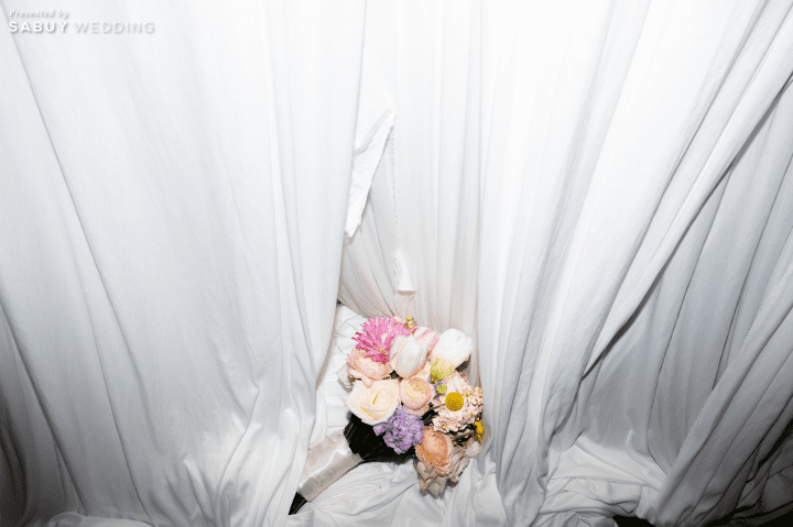  รีวิวงานแต่งสีพาสเทลแสนหวาน พร้อมพิธีไทยฟีลแสงธรรมชาติ @ Chatrium Grand Bangkok