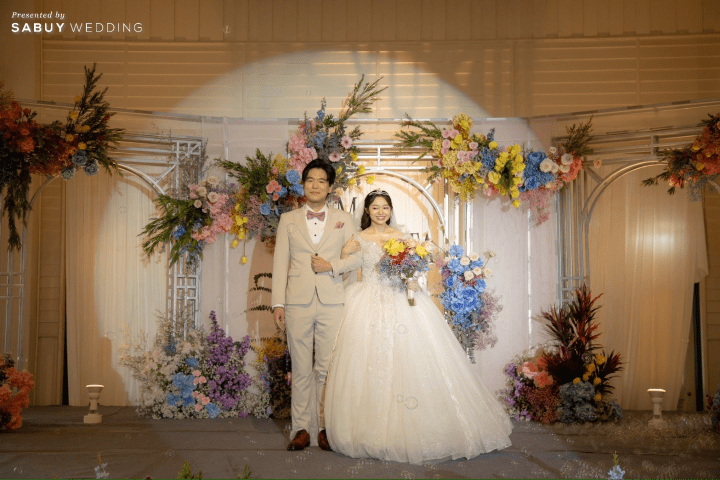  รีวิวงานแต่งคู่รักไทย-ญี่ปุ่น ธีมสีคัลเลอร์ฟูล พร้อมชุดเจ้าสาวลายซากุระ @ Kalanan Riverside Resort