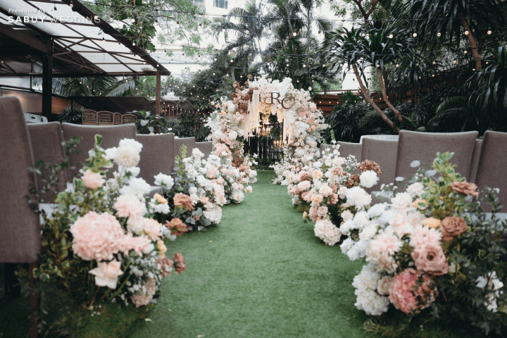 รีวิวงานแต่ง Vow Ceremony ในสวนใจกลางเมือง ธีมเอิร์ธโทนที่เจ้าสาวลงมือทำเองทุกดีเทล @ Marriott Executive Apartments Sukhumvit Park Bangkok