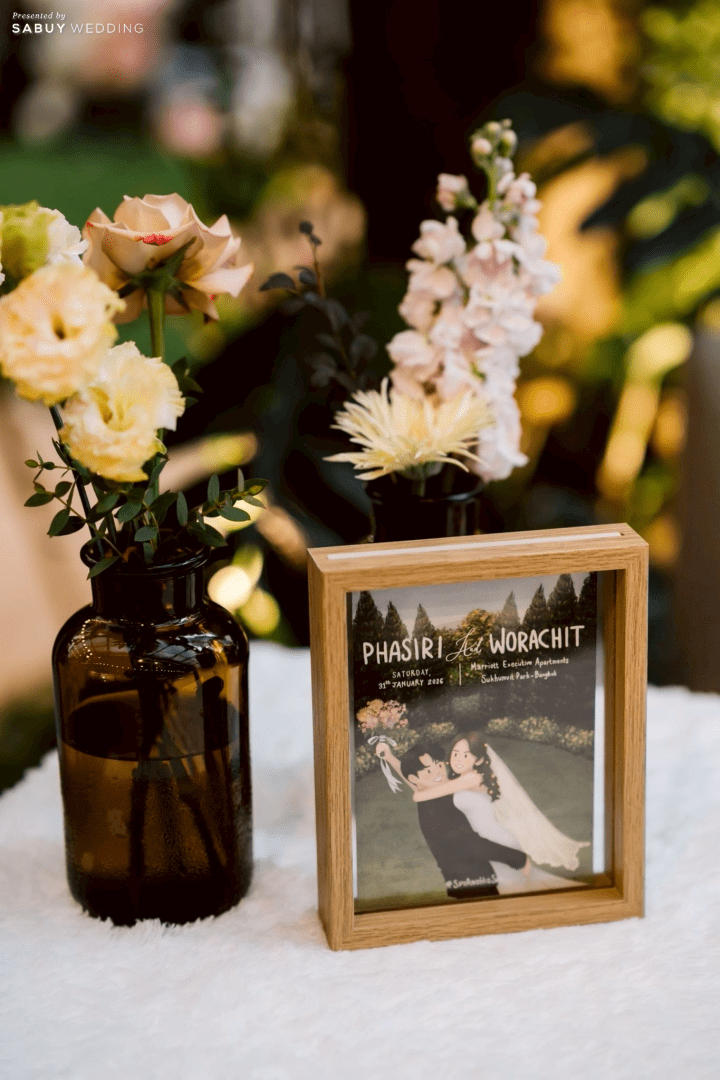  รีวิวงานแต่งในสวนสไตล์ Garden Art จากภาพวาดฝีมือเจ้าสาว @ Marriott Executive Apartments Sukhumvit Park Bangkok