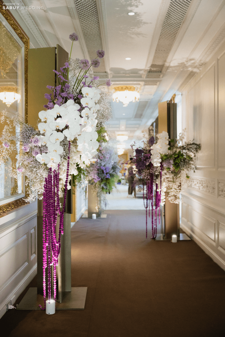 รีวิวงานแต่งธีมสีม่วงสวย Classy กับไอเดีย Gallery ที่แขกชอบมาก @ Mandarin Oriental, Bangkok