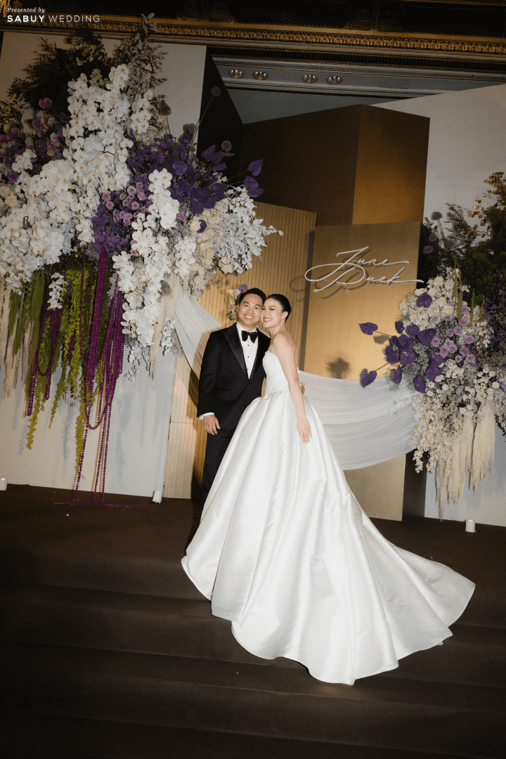  รีวิวงานแต่งธีมสีม่วงสวย Classy กับไอเดีย Gallery ที่แขกชอบมาก @ Mandarin Oriental, Bangkok