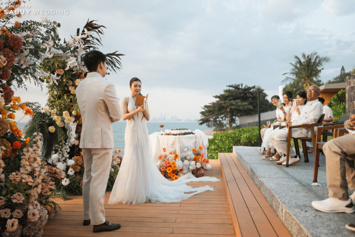  รีวิวงานแต่งริมทะเลโทน Tropical สดใส พร้อมวิวพระอาทิตย์ตกดินสุดโรแมนติก @ MASON PATTAYA