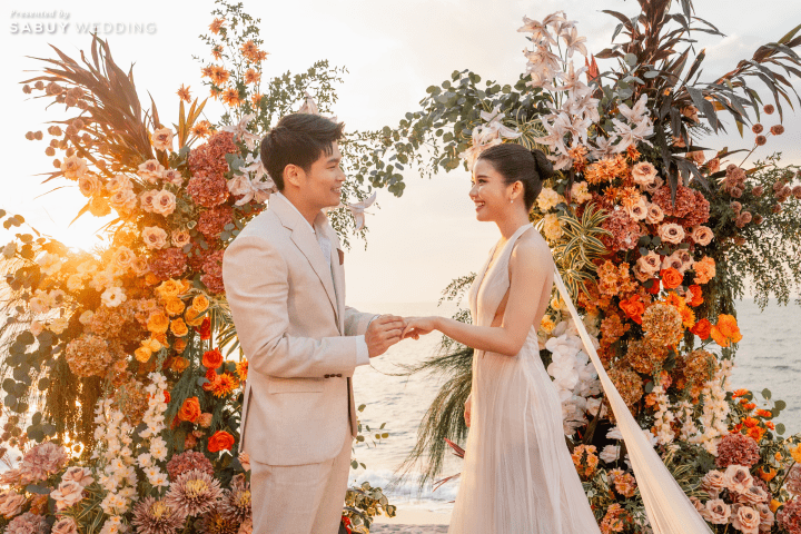  รีวิวงานแต่งริมทะเลโทน Tropical สดใส พร้อมวิวพระอาทิตย์ตกดินสุดโรแมนติก @ MASON PATTAYA