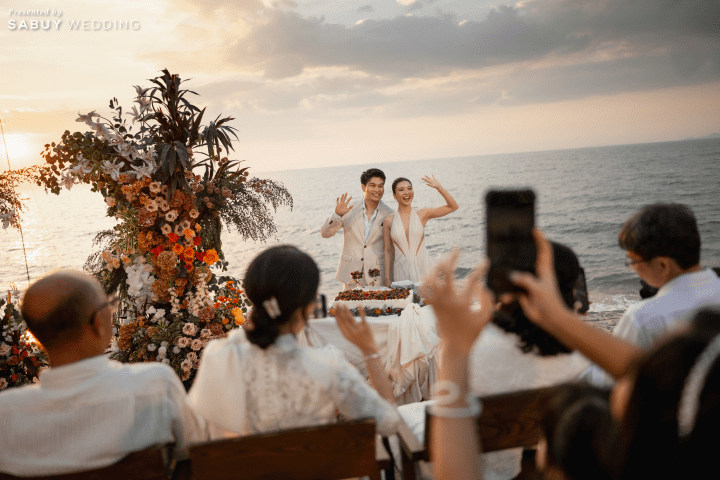  รีวิวงานแต่งริมทะเลโทน Tropical สดใส พร้อมวิวพระอาทิตย์ตกดินสุดโรแมนติก @ MASON PATTAYA