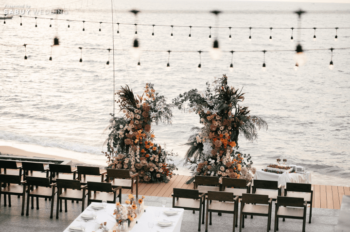  รีวิวงานแต่งริมทะเลโทน Tropical สดใส พร้อมวิวพระอาทิตย์ตกดินสุดโรแมนติก @ MASON PATTAYA