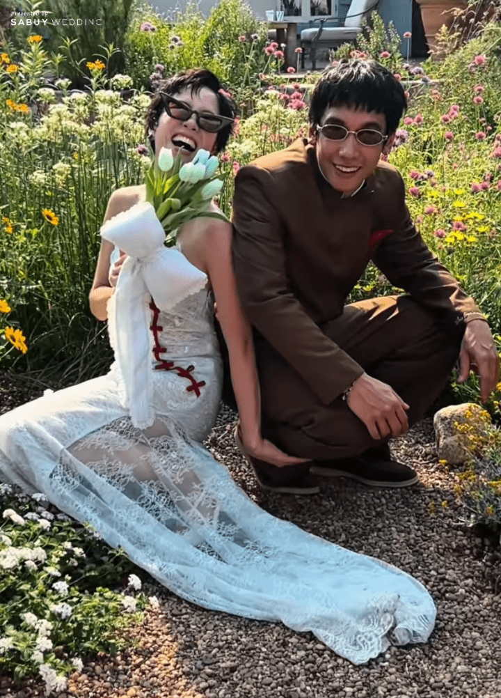  รวมภาพสุดอบอุ่น งานแต่ง "พลอย หอวัง - เต Three Man Down" ลุคเจ้าสาวเก๋สะกดสายตา สมฉายาแฟชั่นไอคอน!